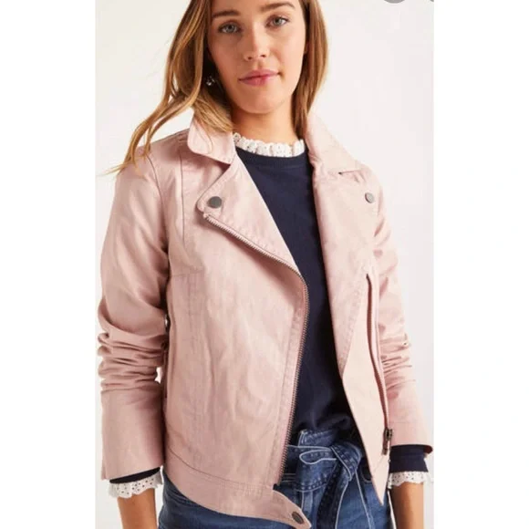 Boden Wren Biker pink milkshake Jacket size 14 - Picture 1 of 10